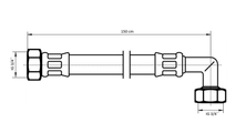 Neoperl Neoflex Panzerschlauch IG x IG gebogen, 3/4" x 3/4" 150 cm, DN 13 Bild 3