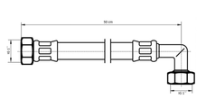 Neoperl Neoflex Panzerschlauch IG x IG gebogen, 1" x 1" 50 cm, DN 25 Bild 3