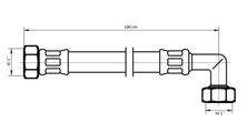 Neoperl Neoflex Panzerschlauch IG x IG gebogen, 1" x 1" 100 cm, DN 25 Bild 3