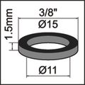 Neoperl Gummidichtung zu Innenteil 3/8"/M16, 11 x 15 x 1.5 mm Bild 3