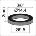 Neoperl NEOFLEX Gummidichtung zu Panzerschlauch, 3/8", 9,5 x 14,4 x 2 mm, EPDM Bild 3