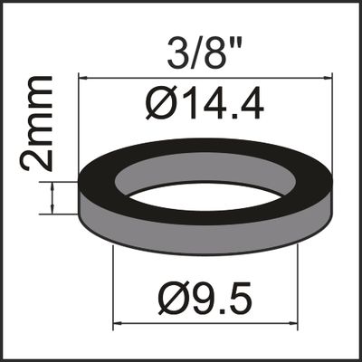 Neoperl NEOFLEx Gummidichtung zu Panzerschlauch, 3/8", 9.5 x 14.4 x 2 mm Bild 3