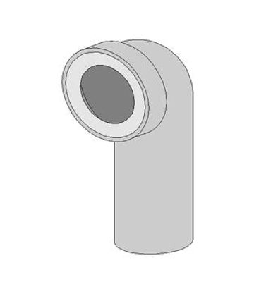 Sanit Uni-WC-Anschlussbogen 90 Grad, Farbe weiß Bild 3