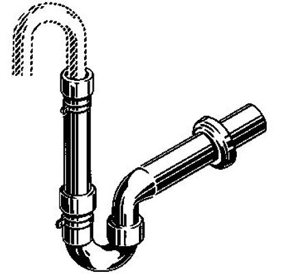 Sanit Sifon für Ausgussbecken / Urinal Abgang 50 mm, Farbe weiß Bild 2
