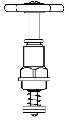 Schloesser Oberteil, mit Handrad 1 1/4", für KFR-Ventil, Material Messing Bild 3