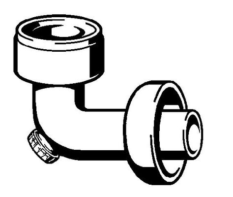 Viega Urinalablaufbogen 50 / 65 mm Anschluss 50 mm Abgang ohne Reinigung, 125 mm, Farbe weiß Bild 3