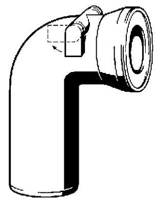 Viega WC-Anschlussbogen 90 Grad, mit Rückstausicherung weiss, 230 mm, Farbe weiß Bild 3